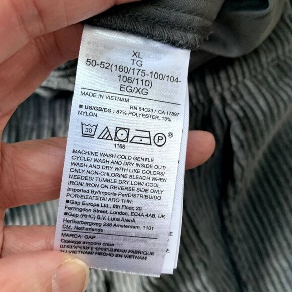 GAP Baggy Corduroy Pants Elastic Waist Women's XL Gray Wide Pull On Pleated NWT - Picture 8 of 10